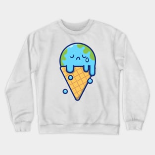 Cute Ice Cream Earth Melting Crewneck Sweatshirt